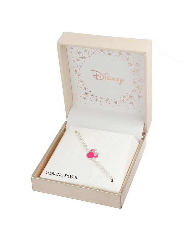 Disney Minnie Bracciale Bambina Donna Argento Con Smalto Vari colori 18CM - Immagine 4 di 4