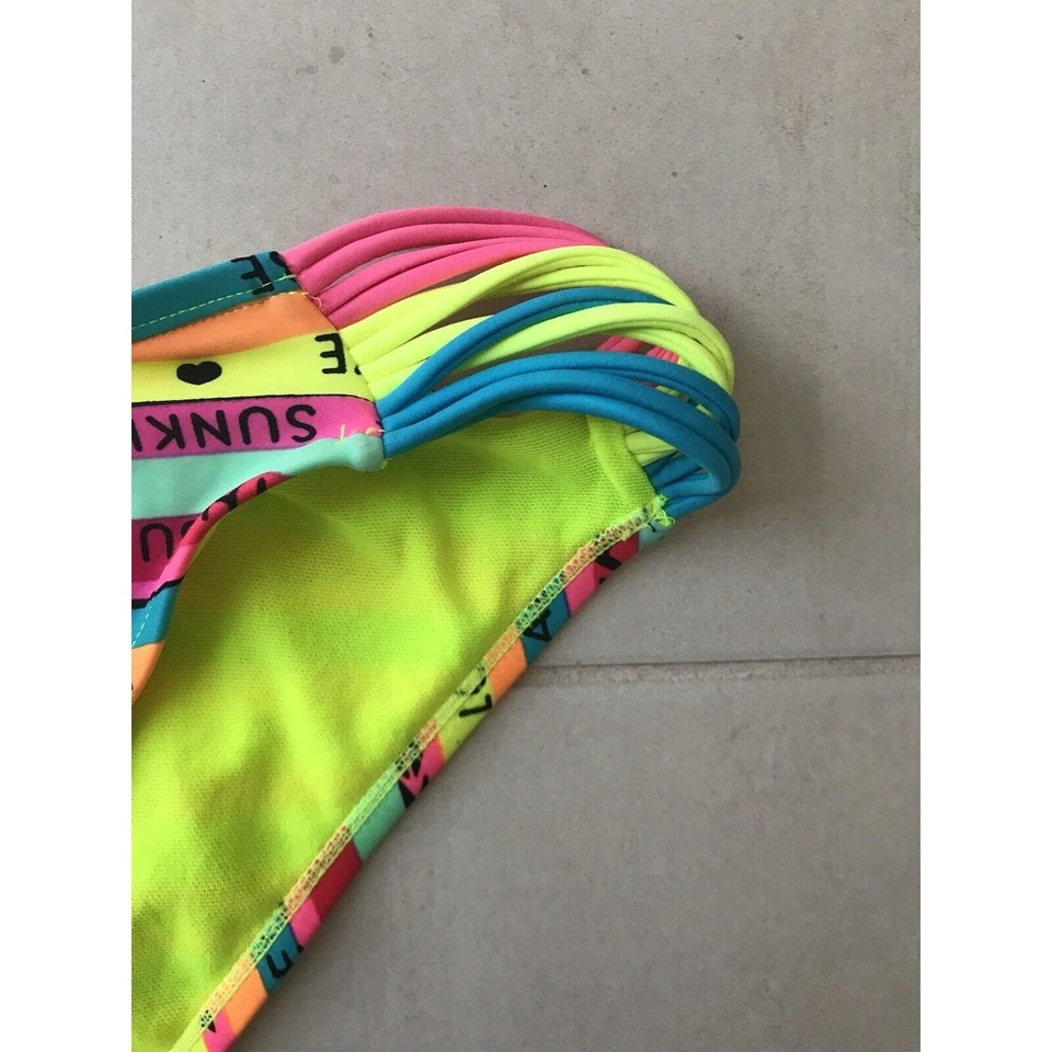 Bongo Swim Mujer Talla M Bikini Parte Inferior Multicolor Estampado Neón Traje de Baño Foto 3 de 4