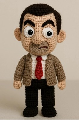 Mr Bean Strick Strick DK Muster nur 25 cm groß Plüsch Teddy Muster TV