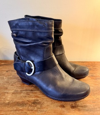 Pikolinos Brujas Black Leather Ankle Boots Size 37 EU (US 6.5-7) Great Condition