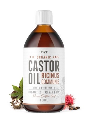 ALPHA01 Organic Castor Oil 1L - 100% Unrefind & Cold Pressed - Hexane Free