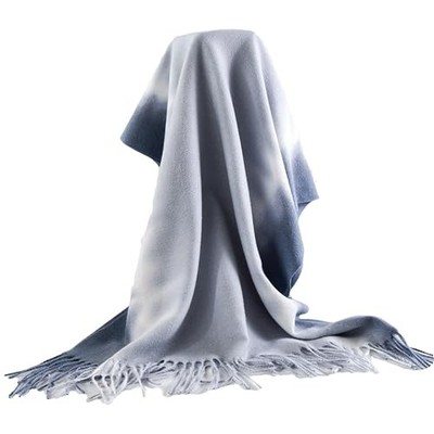 Women Large Blanket Cashmere-Feel Scarf, Fall Winter 70''*25'' Gradient - Blue