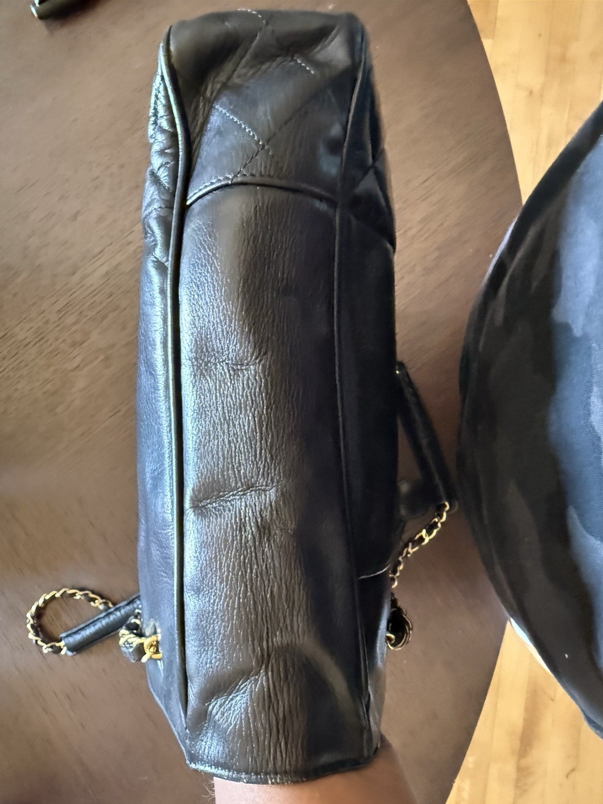 CHANEL Black Quilted Shoulder Bag Gold Chain Strap Gold Hardware Turn Lock — image 6