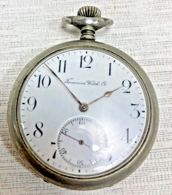 Tavannes Watch Co Vintage Pocket Watch 1910s Swiss Enamel Dial Steampunk Repair