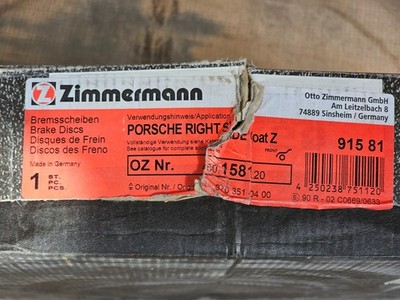 Zimmermann Coat Z 460.1581.20 Front Right Brake Disc Porsche Panamera 970