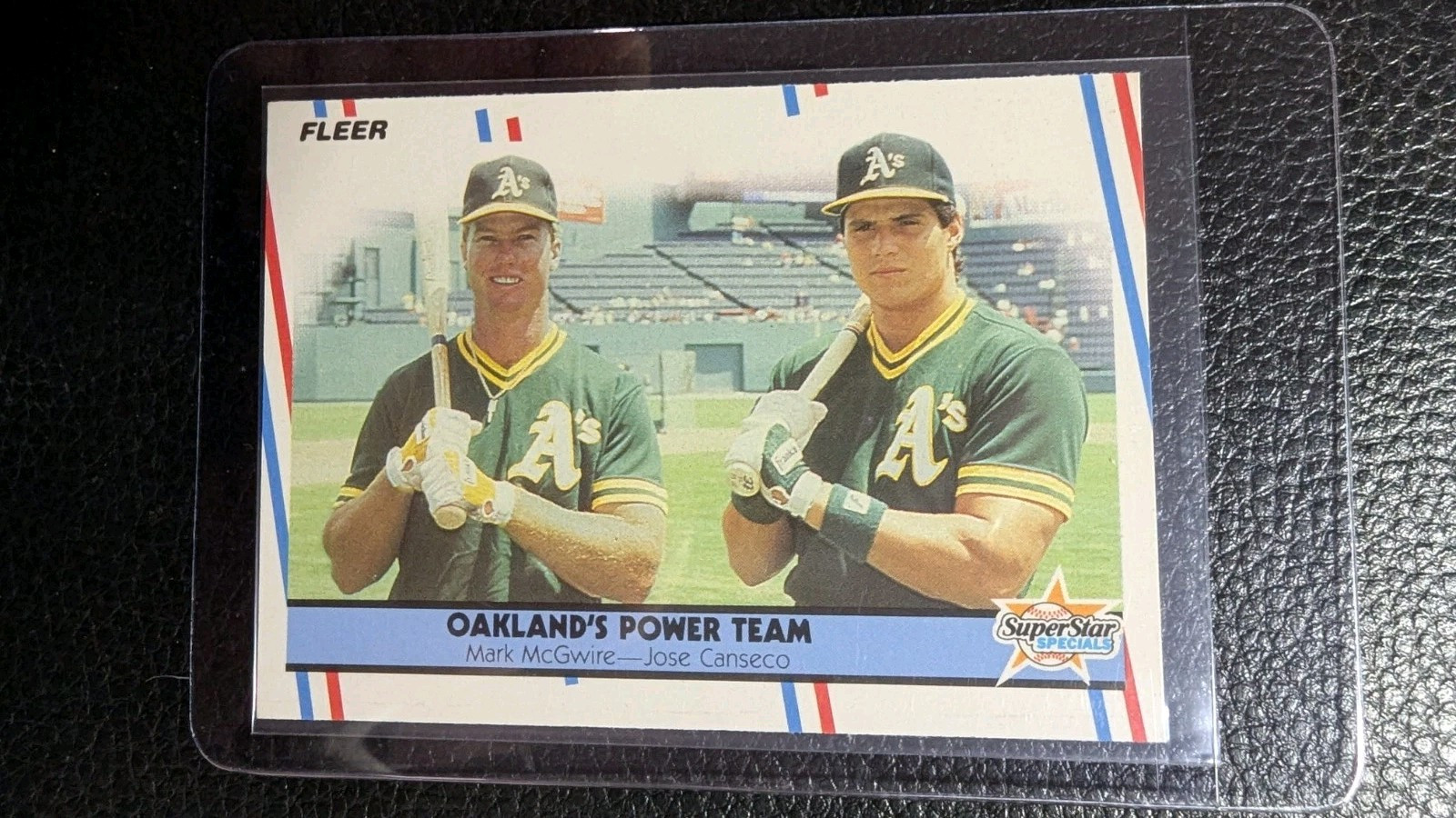 1988 FLEER GLOSSY #624 MARK McGWIRE JOSE CANSECO OAKLAND ATHLETICS POWER TEAM