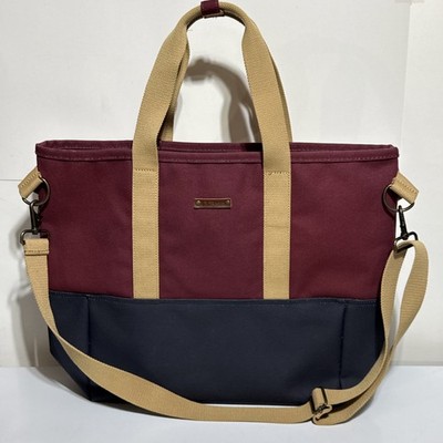 Vintage L.L. Bean Boat & Tote Nor Easter Canvas Tote Bag Red & Black 2000s Y2K