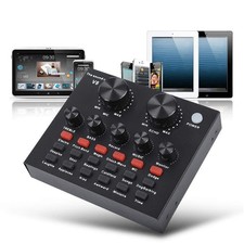 Audio Mixer V8 Karaoke Recording USB Sound Card for Live KTV Voice Chatting