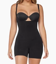 Curveez Shapewear Bodysuit Second Skin Hip Hugger Black size L Shapermint