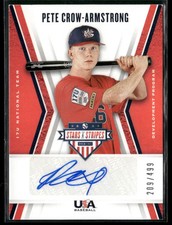 2019 Panini USA Baseball Stars & Stripes Pete Crow-Armstrong #17U-PA Auto /499
