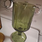 Colony Nouveau Indian Amber  Footed Goblet Glass Set Of 4, 1 green n 3 amber  — photo 3