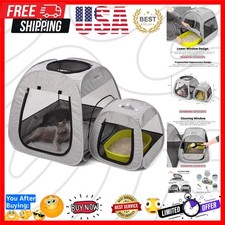 Trapezoidal Portable Cat Playpen - Lightweight Tent for Indoor/Outdoor Use