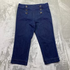 LRL Ralph Lauren Jeans Co. Women's Cropped Denim Sailor Pants Size 6 Fits 30"