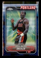 2024-25 Topps Chrome #30 Clyde Drexler Blue Basketball Refractor