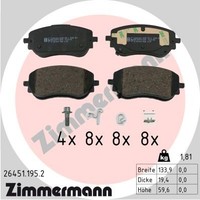 Zimmermann BremsbeläGe Bremsbelagsatz Scheibenbremse FüR Fiat 500E 332 312