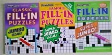 Penny Press Variety Crosswords Puzzle Books - Lot of 3 - Great Stocking Stuffers