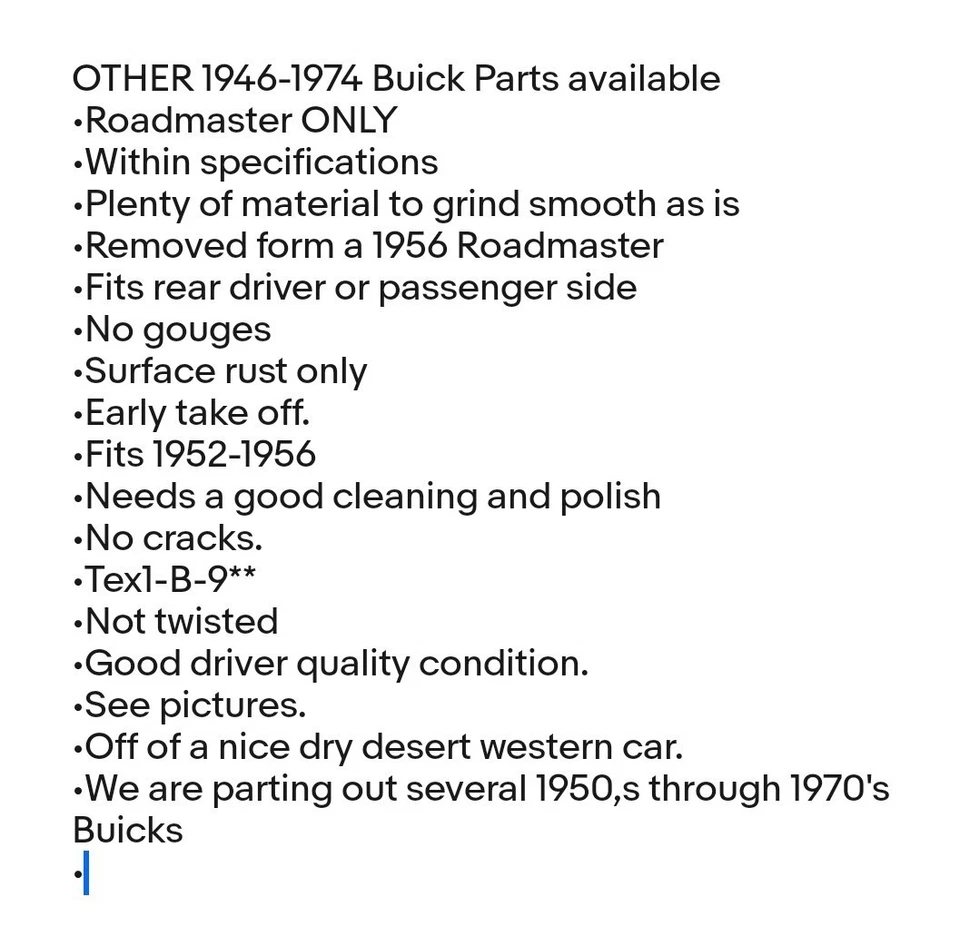 Buick 1952-1956 tambor de freno trasero solo Roadmaster GM lado del conductor 1953 1954 1955 Foto 2 de 4