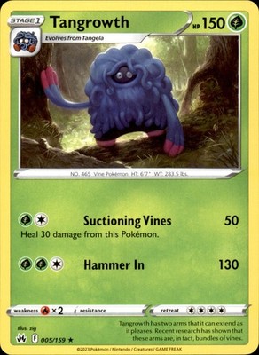 Tangrowth 005/159 Rare - Pokemon SWSH: Crown Zenith