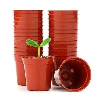 Small Terracotta Plastic Pots,50 Packs 2 Inch Small Plant Pots with Drainage ...