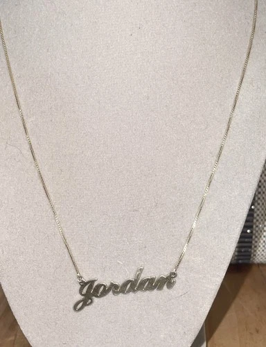925 Vermeil Name Jordan Necklace Vintage Spring Ring Clasp