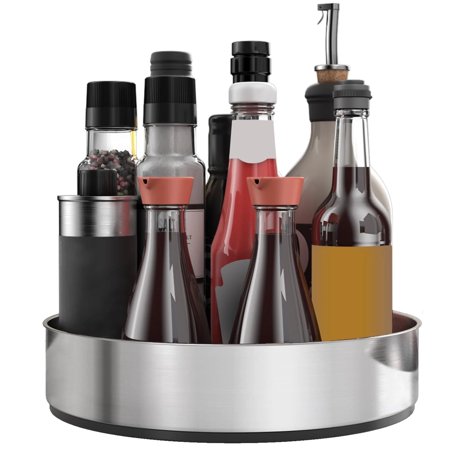 Lazy Susan Turntable Spice Rack Organizer for Kitchen Cabinet, Storage Tray f...