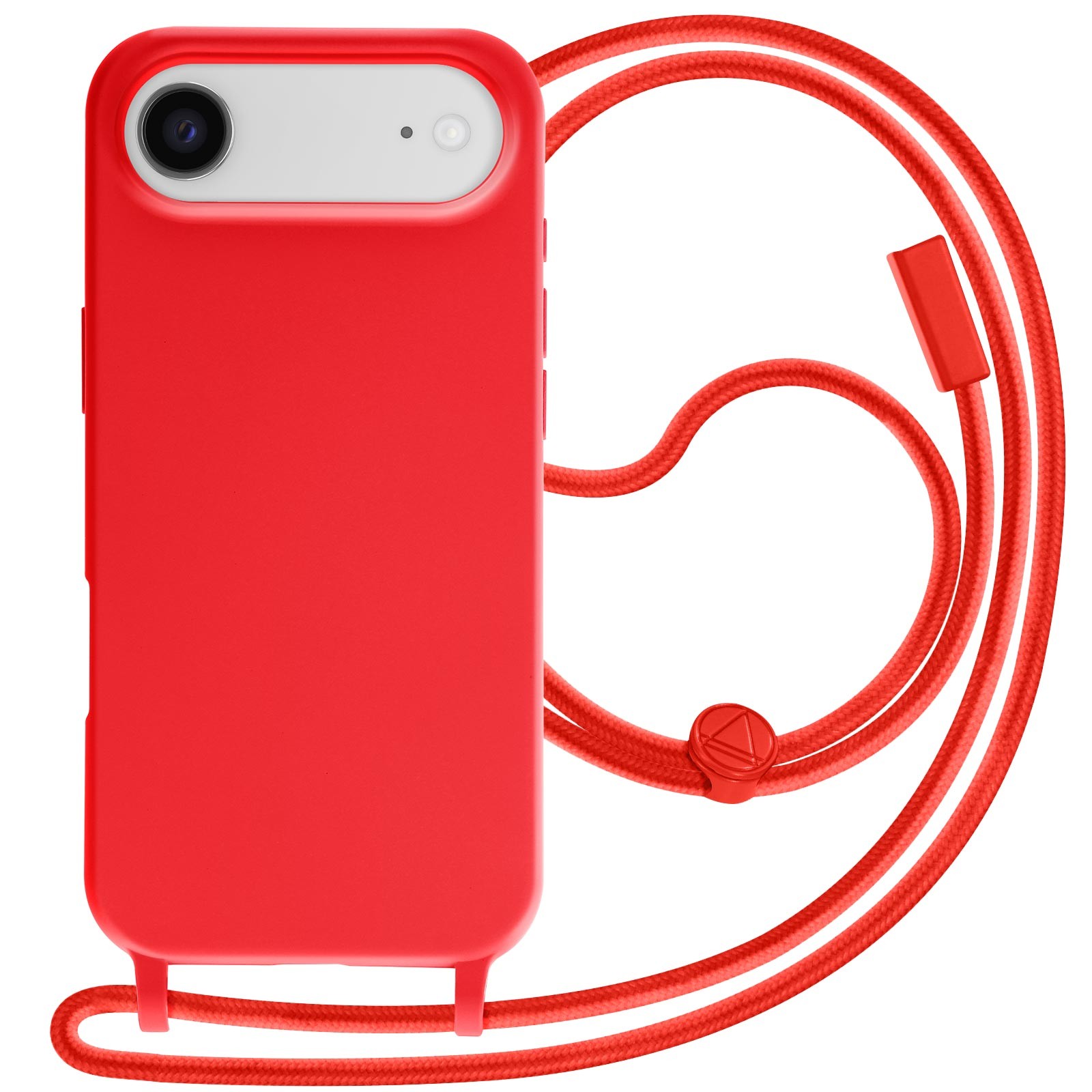 Coque iPhone Air rouge silicone souple avec sangle cordon ajustable pour mobile