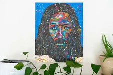 Jesus Christ Christian Outsider Art Original Painting 16" x 20" by Tripp