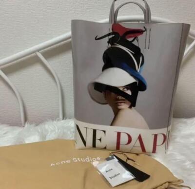 New Acne Studious Baker Tote Bag Hand Bag PVC White