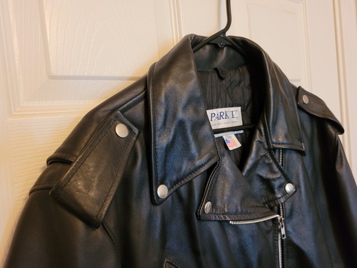 Vintage Park V Womens Motorcycle Biker Black Leather Jacket Tassels 20 XXL USA - Picture 3 of 18