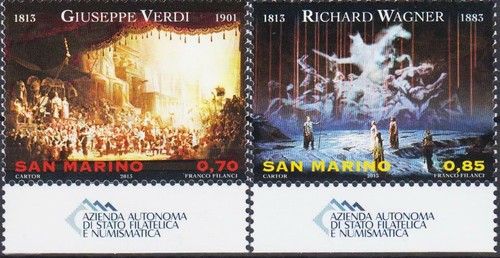 San Marino 2013 Verdi & Wagner Composers Music Opera 2v set MNH - Picture 1 of 1