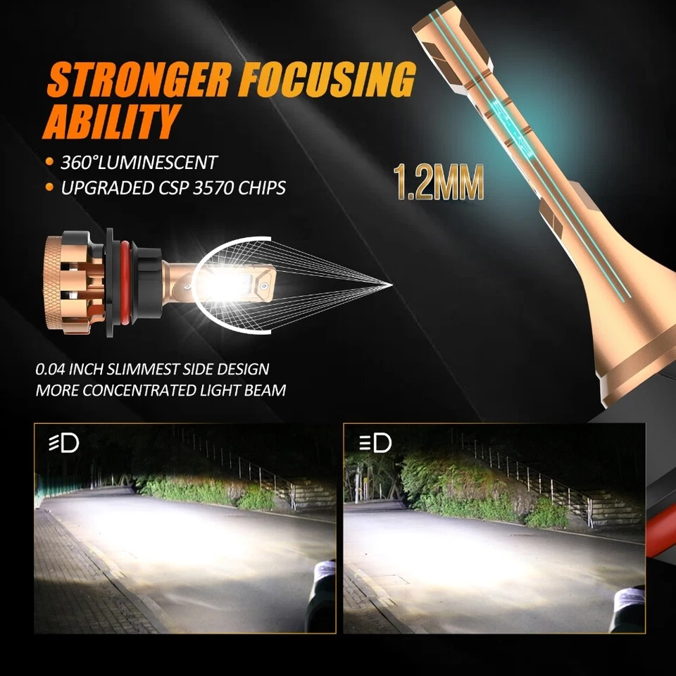 Kit de conversión de faros LED AUXBEAM Canbus 9004 HB1 bombillas de haz alto bajo 6000K Foto 4 de 4