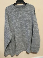 $79 NEW Daniel Cremieux Mens Henley Sweater Shirt XXLarge Charcoal Marl Gray