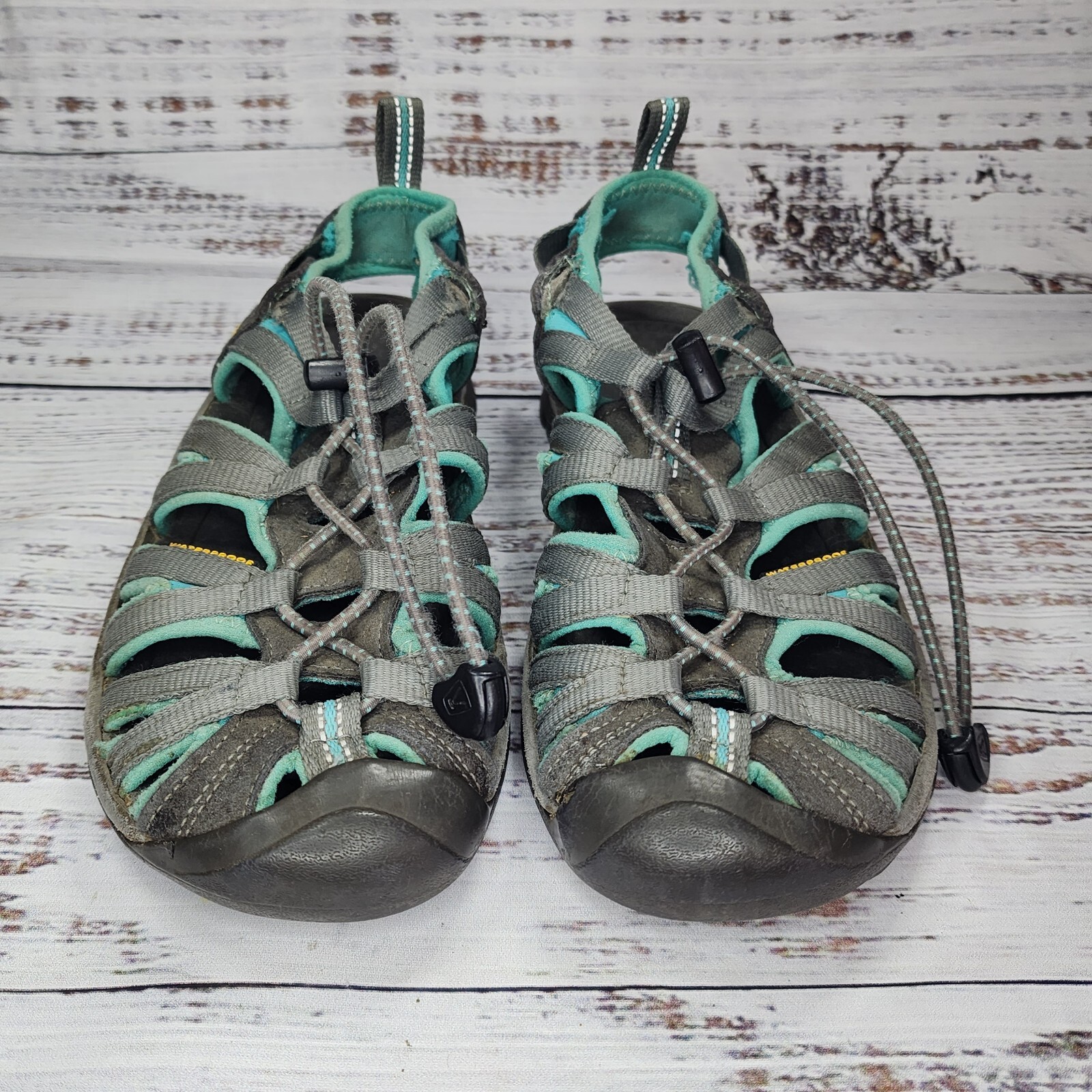 Scarpa sandalo Keen Whisper donna taglia 6 impermeabile outdoor escursionismo trail blu grigio