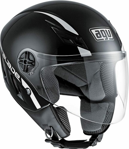 CASCO HELMET MOTO JET AGV BLADE GLOSS BLACK NERO TG S | eBay