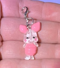 Piglet From Winnie the Pooh Charm Zipper Pull  Keychain Add On Clip 