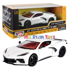 2020 Chevrolet Corvette C8 Stingray WHITE 1:24 Diecast Model Motormax 79360