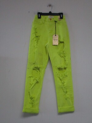 Yellow Skinny Jeans Neon Yellow Distressed Jeans VEKDONE 2025