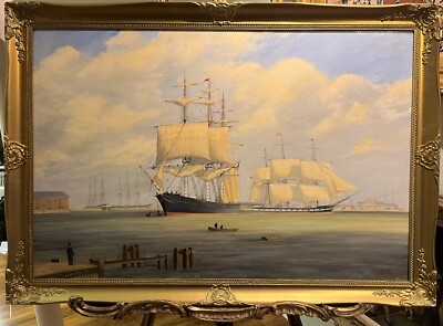 GROSSES ÖLGEMÄLDE von Robert Bramley MARINEADMIRALITÄT 20. JAHRHUNDERT STÜCK GGF