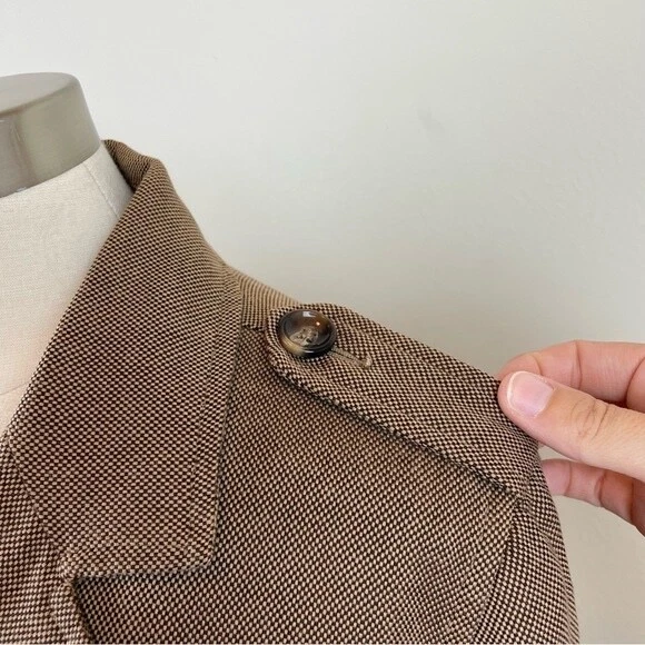 Attention Brown Cotton Button Blazer Jacket Women Size 14 Classic - Image 4 of 4