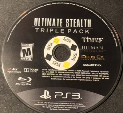 Ultimate Stealth Triple Pack Thief Hitman Deus EX (PlayStation 3 2015) Disc Only