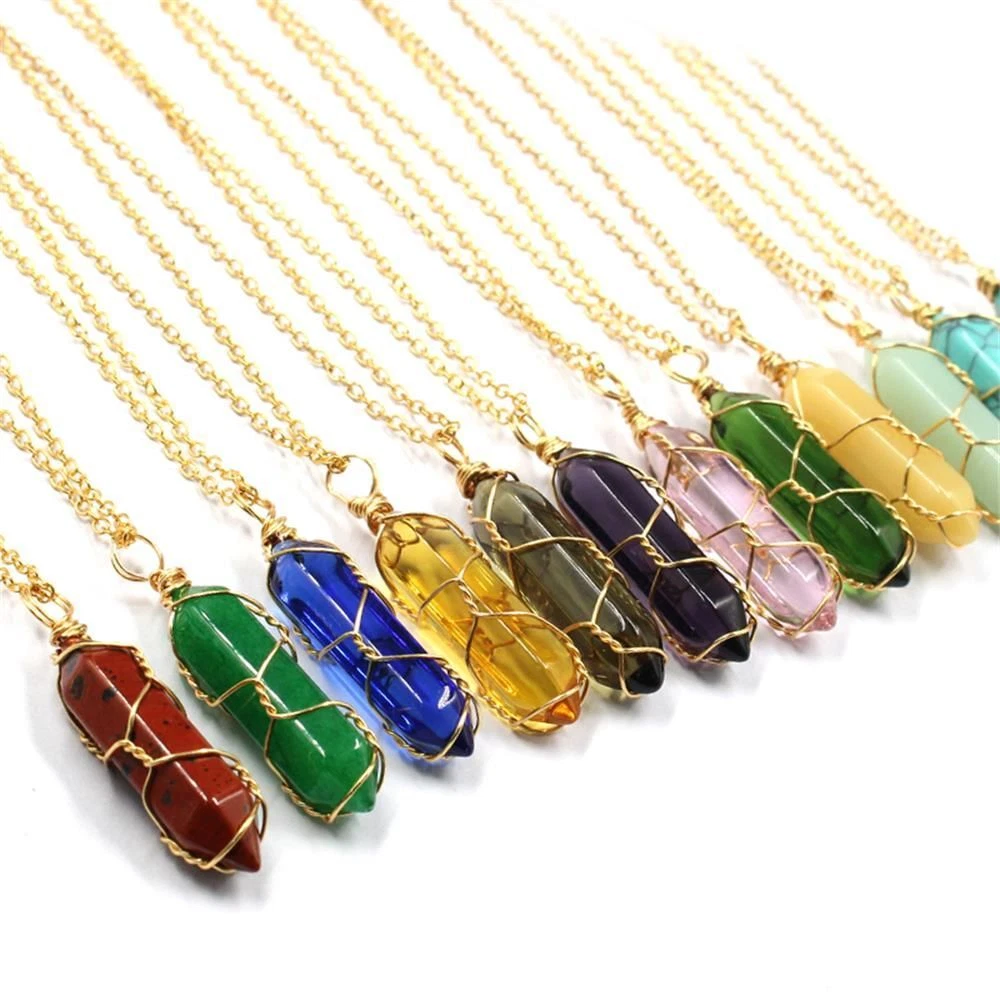 Wire crystal necklace deals