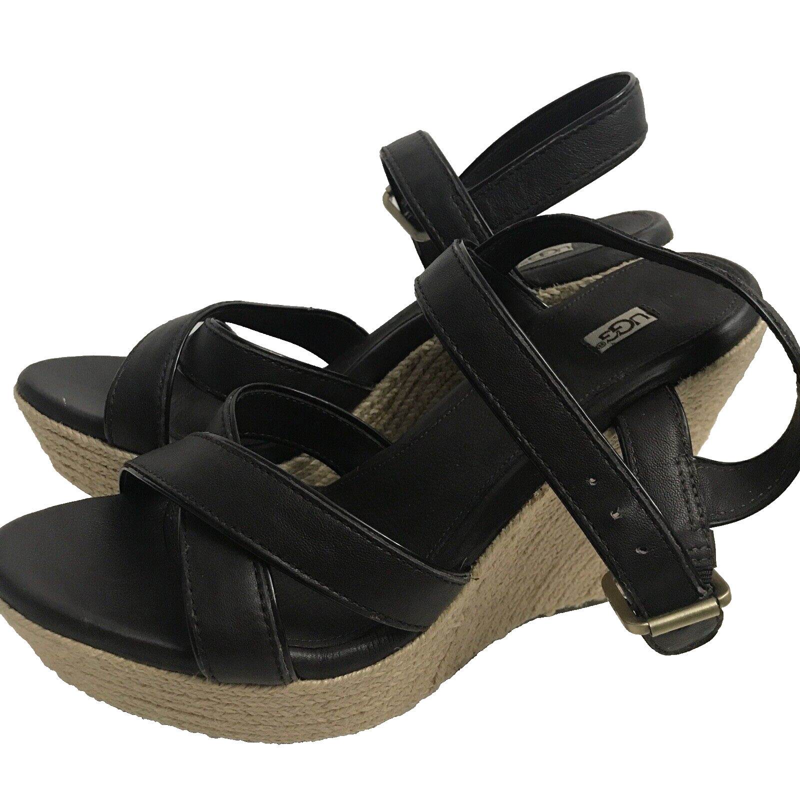UGG JACKILYN JAVA LEATHER STRAPPY WEDGE SANDALS H… - image 5