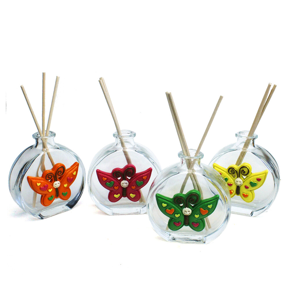 Bomboniera Profumatore Per Ambiente In Vetro Soffiato – Con Farfalla In Cristallo (GRANDE, 16 Cm) - 4