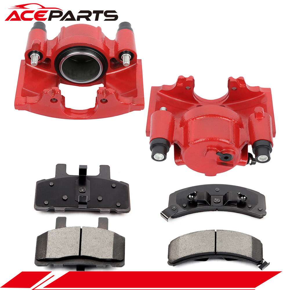 Front Brake Calipers w/ Bracket + Ceramic Pads For Chevrolet K1500 C1500 1988-99