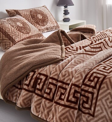 480 GSM Luxus Schwer Sherpa 3tlg Decke Set Warm Kunstfell Bett Fleece King Überwurf