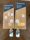 Grove Co Hand Soap Dispenser Reusable Cleaning Bottle 2 Cleaners Tub Glass New