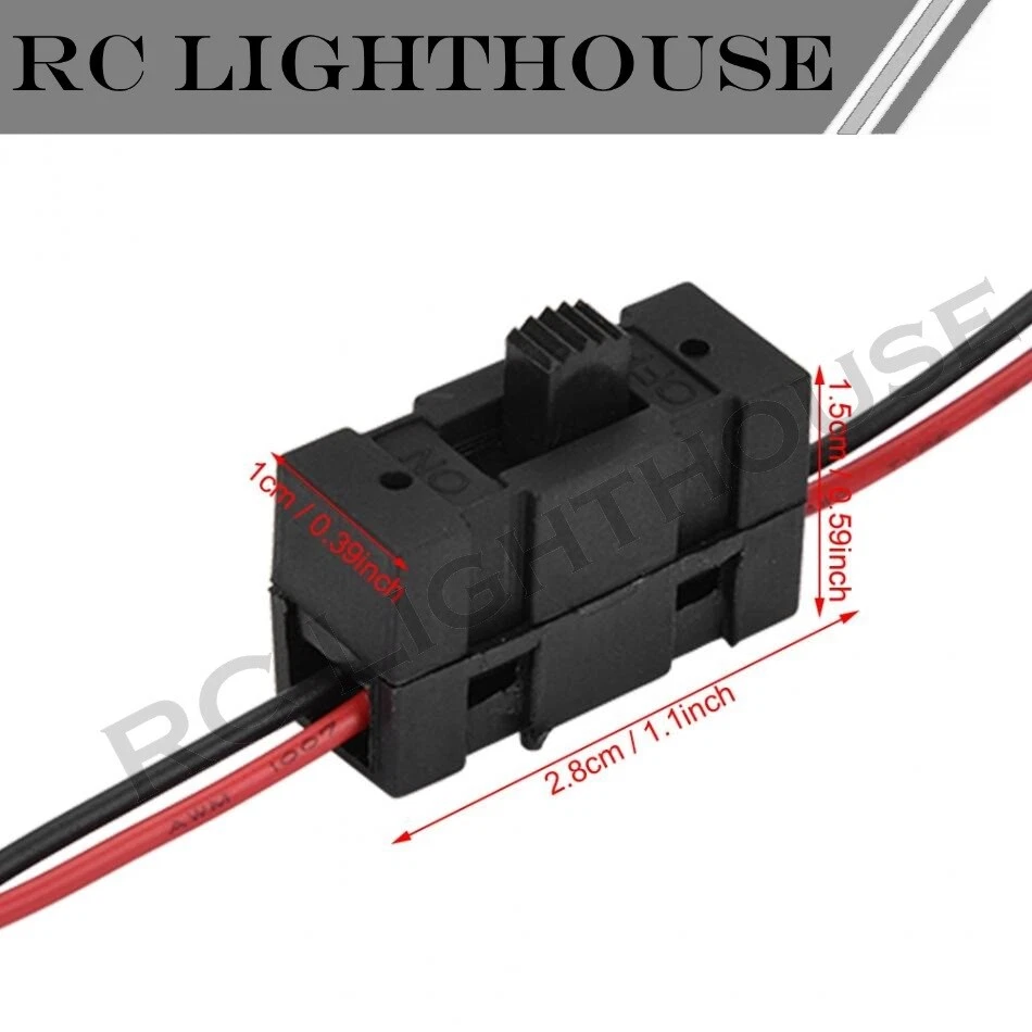 RC Car headlight switch Micro Slide prewired On/Off plug JR male to JST female - Image 3 of 4