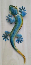 GECKO METAL WALL HANGING LIZARD POOL PATIO DECOR BEACH TROPICAL TIKI 18" LIZARD