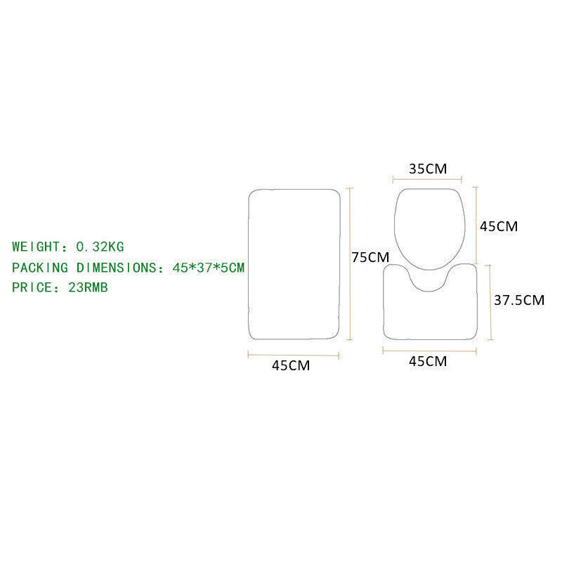 Washable Anti Slip Bathroom Mat Toilet Seat Lid Cover Pedestal Rug Bath