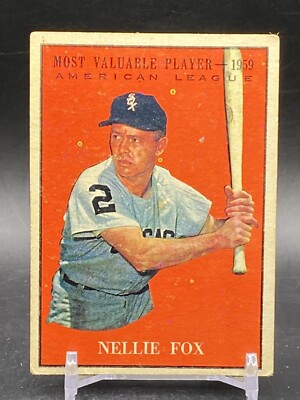 s-l400.jpg Nellie Fox 1961 Topps Baseball Card #477 American League Most Valuable Player main image 2